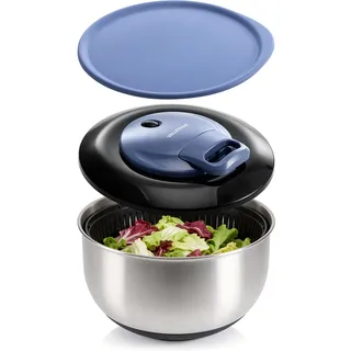 VALLEYHIKE Salatschleuder Edelstahl, 5L mit Frischhalte-Deckel, BPA-Frei | Schnell Stabil Schleudern Gemüse, Langlebiger, Vielseitig Rührschüssel, Rutschfester Boden, Frischhaltedeckel, Platzsparend