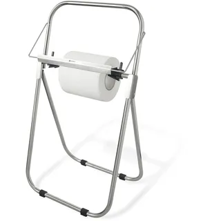HENDI Papierrollenhalter, freistehend, geeignet für Papierrollen bis 43 cm Breite, rutschfesten Füßen, Küchenrollenhalter, Putztuchrollenhalter, Papierhandtuchspender, 540x395x(H)975mm, Edelstahl