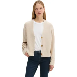 Marc OPolo Strickjacke in kurzer, gerader Form, sand meliert