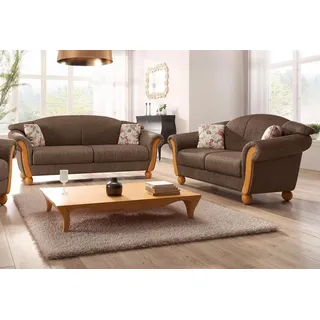 Home Affaire »Milano, bequem durch Federkern, Landhaus Stil, geschwungene Armlehnen« 2 Stk. tlg. 2-Sitzer und 3-Sitzer,