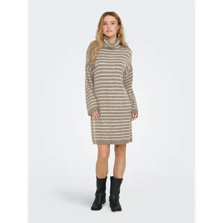 ONLY Strickkleid »ONLTALIO LS STRIPE ROLLNECK DRESS BF KNT«, braun