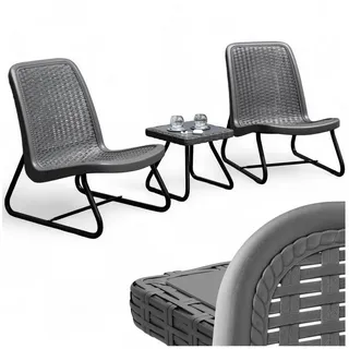 Tectake tectake® Sitzgruppe Modica für 2 Personen in Rattanoptik