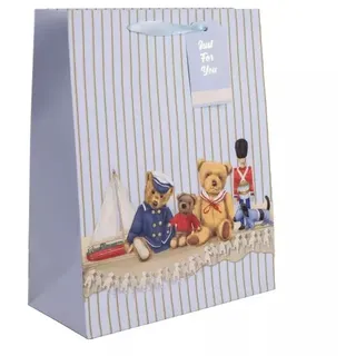 Bären mit Nussknacker-Figur Geschenktüte - 18 x 23 cm