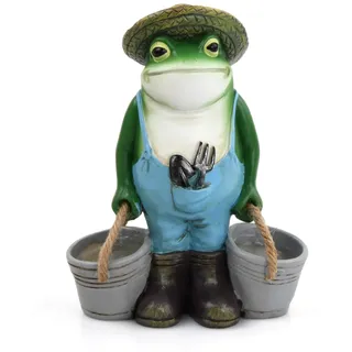 Catime Bauernhof Frosch Ornament, DIY Deko Garten Frosch Figuren, Harz Frosch Blumentöpfe Figuren, Frösche Tiere Gartendeko Harz Statue, Tiere Frosch Ornament Gartenfigur Wetterfest für Balkon Office