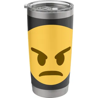 Wütendes Gesicht Doppelwandiger Edelstahl-Thermobecher