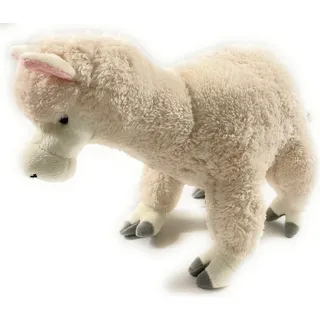 Onwomania Riesen Alpaka Kamel 40cm Plüschtier Kuscheltier Stoff Tier Weiß - Weiß