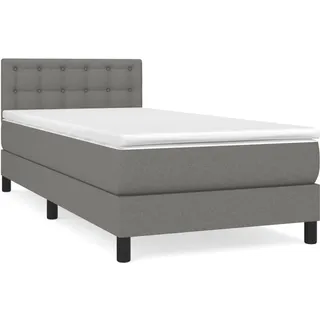 vidaXL Boxspringbett mit Matratze Dunkelgrau 80x200 cm Stoff