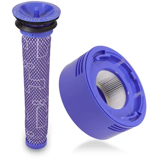 kwmobile Filter für Dyson V7 V8 - Filter Zubehör Set - Vormotorfilter und Hepa Nachmotorfilter - wiederverwendbar - Akku Staubsauger Ersatzteile