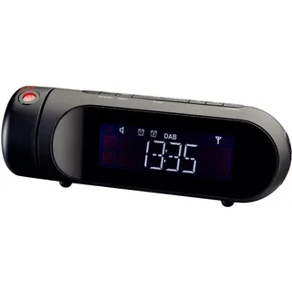Majestic RS 119P DAB DAB/DAB+/FM Radiowecker LCD-Display, Projektion einstellbar, USB Ladeanschluss, Wecker mit Zwei Alarmen und DREI Klingeltönen schwarz