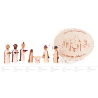 Krippefiguren natur Spandose 9 Stück Krippenzubehör 2,5x6x1,5 cm Krippensatz
