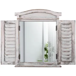 MCW Wandspiegel MIT Fensterläden Weiß