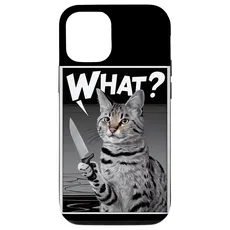 Hülle für iPhone 14 Halloween Katze Messer Design Witzige Tier Katzen