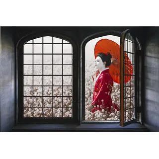 Queence "Touch of China", Wandsticker, Wandbild, selbstklebend, 3D, Fenster,
