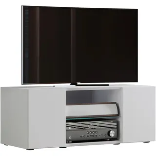 VCM Lowina TV-Lowboard 95 x 40 x 36 cm Weiß/Glas Holz