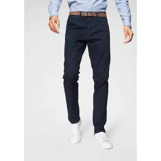 Tom Tailor Denim Herren Slim Fit Chino mit Gürtel), leicht vorgewaschen 32 Länge 32, marine, , 83399451-32 Länge 32