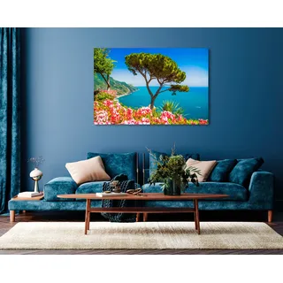 queence Acrylglasbild »Elissa«, Landschaft-Italien-Spanien-Pflanzen-Himmel-Meer-Meer Bilder, (1 St.), Fine Art-Print in Galeriequalität, blau