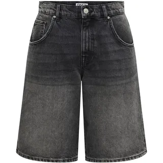 ONLY Damen Denim-Shorts Mit Mittlerer Taille Für Den Alltag Onlmate Reg Baggy Long Shorts DNM Noos