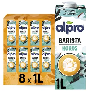 Alpro Barista Kokos Drink mit Soja – 8x1L – Proteinquelle - vegan - fettarm