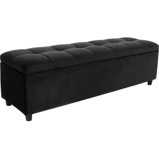 None Bettbank Abgesteppt 140 x 43 x 40 cm schwarz / schwarz
