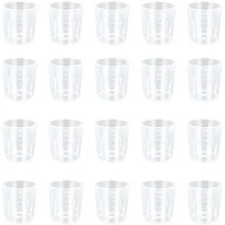 20 Stück Messbecher Klein 30ml Kunststoff, Kunststoff Mischbecher, Präzisions Messbecher mit Waage, Dosierhilfe für Waschmittel, Küche Backen, Labor, Kochen, Measuring Cup