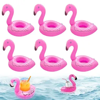 Aufblasbares Flaschenhalter, 6 Stück Getränkehalter Pool, Flamingo Einhorn Getränkehalter für Bierflasche Sektglas, Mini, Für Kinder Familie Pool Party