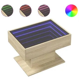 vidaXL LED-Couchtisch Sonoma Eiche 70x50x45 cm Holzwerkstoff - Braun