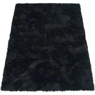 Paco Home Hochflorteppich 60/100 cm Silky 591 , Schwarz , Textil , Rechteckig , 60x100 cm , strapazierfähig, für Fußbodenheizung geeignet , Teppiche und Böden, Teppiche, Hochflorteppiche & Shaggys