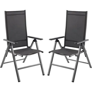 Garden Pleasure Gartenstuhl mit Armlehnen 58 x 67 x 109 cm grau/schwarz 2 St.