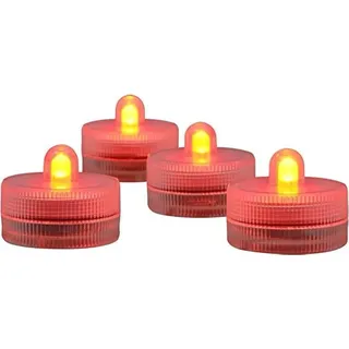 Afoosoo 50 Stück Unterwasser-LED-Licht Flammenlose LED-Kerze Batteriebetriebenes Teelicht Tauch Dekorative Lichter für Hochzeitsfeier Eventlicht Aquarium Licht Weihnachten Halloween Licht (rot)