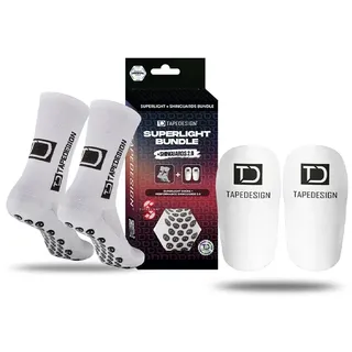 Tape Design Superlight Bundle + Shinguard 2.0 Pack Lange Socken - White - EU 37-48