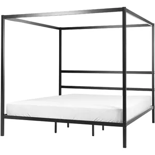 Beliani Himmelbett 180/200cm Schwarz Lestards , Metall , 180x200 cm , Schlafzimmer, Betten