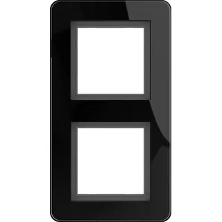 Elektromaterial Glasrahmen Leonie Unterputz Innen 2-fach  84 x 155 mm Schwarz