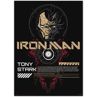 Grupo Erik Premium Leuchtendes Poster Marvel Iron Man Wandkunst - Im Dunkeln Leuchtendes Poster