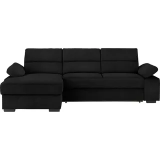 Cantus Ecksofa , Schwarz , Textil , Uni , Ottomane links, L-Form , 258x166 cm , Typenauswahl, Stoffauswahl, seitenverkehrt erhältlich, Hocker erhältlich , Wohnzimmer, Sofas & Couches, Wohnlandschaften, Ecksofas