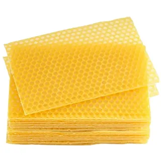 TOBEOME Bienenwachsplatten, 30 Stück, Bienenwachs-Grundlagenplatten, Wachsgrundierung für Bienenrahmen, Natürliche Wabenplatten, Bienenwachsplatten