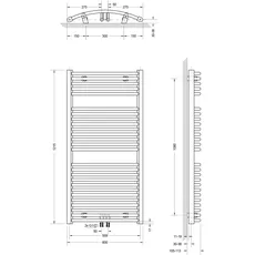 Bild von Badheizkörper München 1215 x 600 mm 716 W weiß