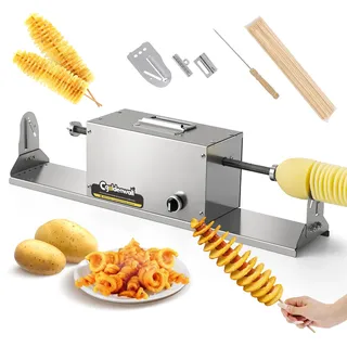 CGOLDENWALL Spiralschneider Kartoffelschneider Elektrischer, Tornado Kartoffel Spiralschneider Edelstahl für Lockige Pommes und Tornado Chips, Kartoffeln, Karotten, Gemüse, Obst, Gurken