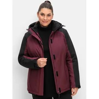 Outdoorjacke SHEEGO, Damen, Gr. 42, rot (bordeaux, schwarz), 94% Polyester, 6% Elasthan, Wattierung:100% Polyester, gemustert, mehrfarbig, Jacken Outdoorjacke