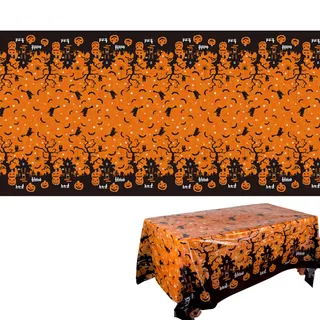 HSLPSM Tischdecke Halloween Deko, 220 x 130 cm Halloween Tischdecke, Rechteckige wasserdichte, Halloweens Gruselige Tischdeckes, für Halloween Party Dekor Esstisch