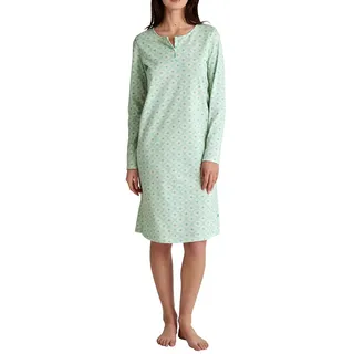 CALIDA Flower Nights Langarm-Nachthemd Damen, weich, pflegeleicht, mit Knopfleiste, Länge 120cm