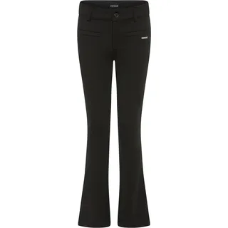 Bootcuthose BRUNO BANANI "Schlaghose, trendige Stretchhose in Milano-Ware, für Mädchen", Mädchen, Gr. 146, N-Gr, schwarz, Milano Rib, Obermaterial: 76% Polyester, 20% Viskose, 4% Elasthan, unifarben, bequem lang, Hosen Bootcuthose, Für TEENS. Bootcut-Hose, Topseller