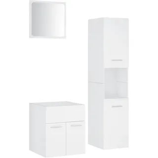 vidaXL Badmöbel-Set Weiß Holzwerkstoff