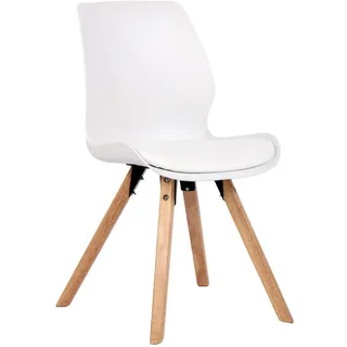 CLP Esszimmerstuhl Luna Kunststoff/Holz weiß
