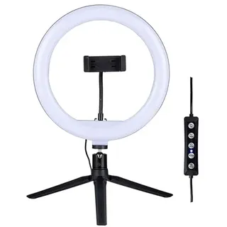 Grundig Selfie Ringlampe auf Stattief - für Smartphone - Social Media und Vlogs - 152 LED - Flexibel - ⌀25 cm