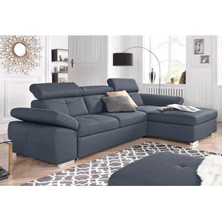 exxpo - sofa fashion Eckcouch Kunstleder 2-Sitzer Blau