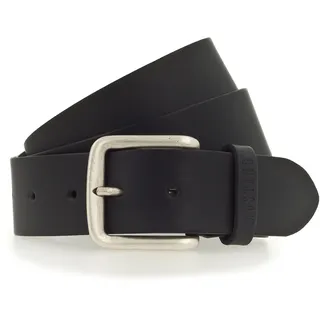 MUSTANG Ledergürtel Klassische Dornschließe in leichter Used-Optik, 4 cm, schwarz