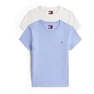 Tommy Hilfiger Tommy Jeans Tjw 2pack C-Neck Tee Dw0dw21366 S/S T-Shirt, Multi (Ecru/Vinatage iris), XS EU