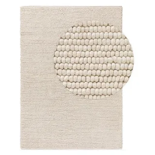 benuta pure Wollteppich Beads Cream 80x150 cm - Naturfaserteppich aus Wolle