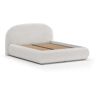 Beautysofa Polsterbett Motti ohne Matratze und Topper, 160x200 cm, Creme , Beige , Textil , 160x200 cm , Schlafzimmer, Betten, Polsterbetten
