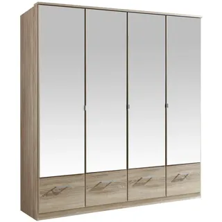 Imago 180 x 199 x 58 cm Eiche Sägerau Nachbildung mit Spiegeltüren und Schubladen